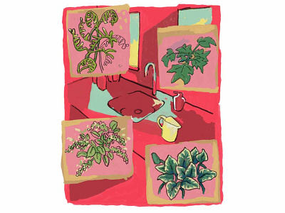 plants and kitchen comics drawing illustration painting photoshop