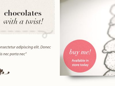 Chocolaterie Intro and slideshow chocolate fabric pink slideshow texture website design