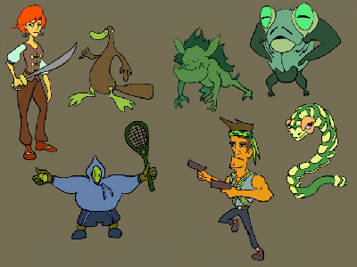 Characters4 cartoony character design concept art flash games illustration rendered