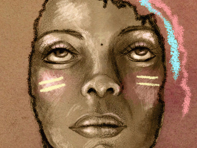 Erykah Badu (detail) badu digital erykah gif graphite illustration jazz media mixed music soul watercolor