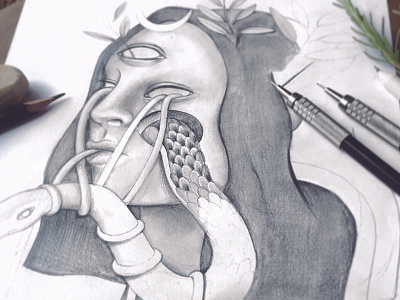 Sketch ale de la torre art bat draw drawing girl graphite illustration pencil sketchbook sketching snake