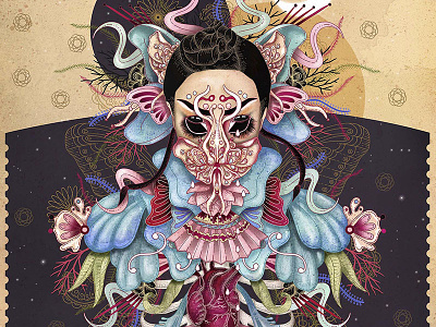 Björk's Utopia artprint artwork bjork digital digital art drawing illustration indian ink ink mixed media prints watercolor