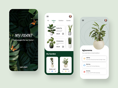 Plant care mobile app🍀 design mobile app ui ux visual