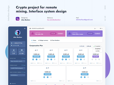 Crypto mining cabinet design system figma interface ui ux