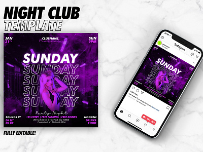 Night Club flyer template brand branding clothing brand club party flyer design design for sale fashion flyer flyer design flyer for sale flyer template food flyer graphic design illustration instagram post logo night club flyer ui