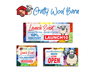 Crafty Wool Barn logo, website and marketing materials