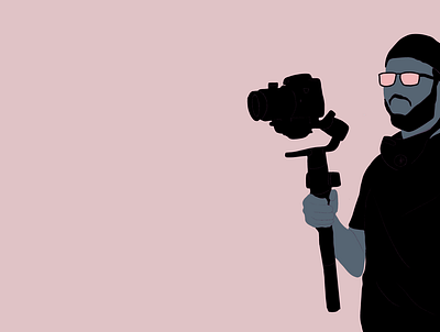 Camera man illustration minimal portrait vector art