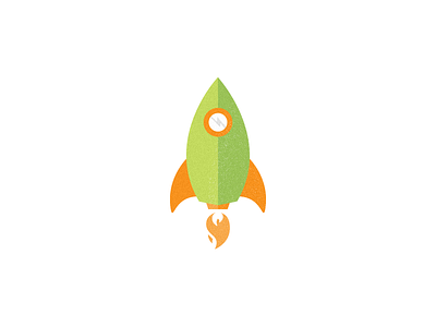 Rocket, upright. green illustration mark orange rocket ziprecruiter
