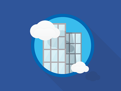 Enterprise Icon blue building cloud icon illustration rebound skyscraper ziprecruiter