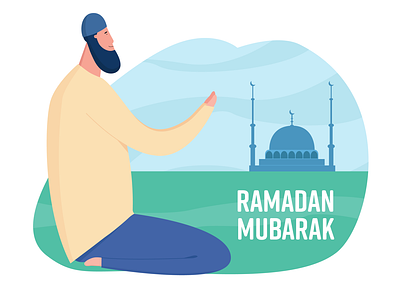 Ramadan Mubarak allah artwork design illustration mosque muslim peace prayer ramadan vector vector concept