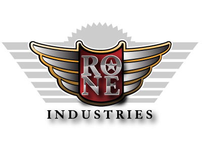 Rone Industries branding identity logo design vector