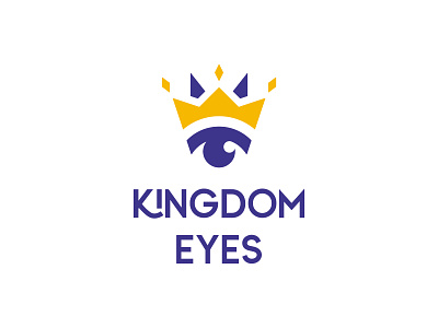 Kingdom Eyes Logo crown crown logo eye eye logo eyes king kingdom logo logotype nonprofit purple royal yellow
