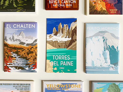Torres Del Paine Illustration and Magnet
