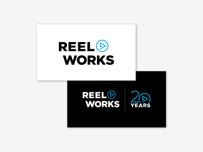 ReelWorks 20 Years Logo 20 logo 20 years anniversary branding film industry lockup logo logo refresh media non non-profit nonprofit nyc youth