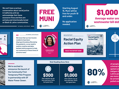 Social Media Template blue branding canva financial justice government justice marketing mayor media nonprofit pink posts social social media templates twitter