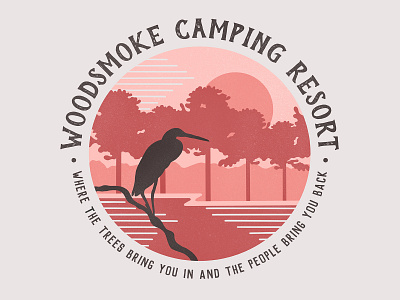 Vintage Camping T-Shirt Illustrations bird birds camp camping florida illustration illustrator lake mangroves national park procreate procreateapp river rv shirt sunset sunsets textile tshirt wood