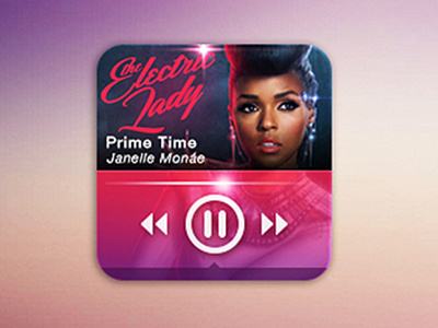 Mini Music Player Interface app design janelle mini monae music player ui ux