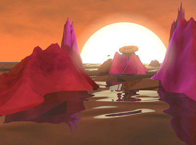 'Raft' 3D Exploration 3d c4d ocean photoshop render sun water