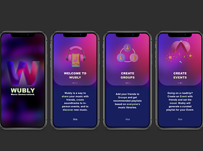 Wubly: A New Music Sharing App app design graphic design ui ux