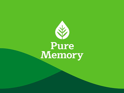 Pure Memory • Logo branding design leaf logo mark packaging typogaphy wordmark