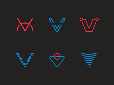V-Monogram Exploration branding design laser logo p perspective point simple v vantage