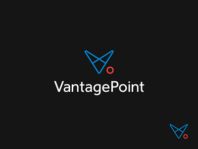 VantagePoint Logo branding design identity laser logo mark point print technology vantage
