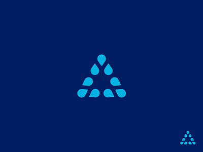 WIP Water Mark Direction 1 blue brand branding design grid identity logo mark triangle water