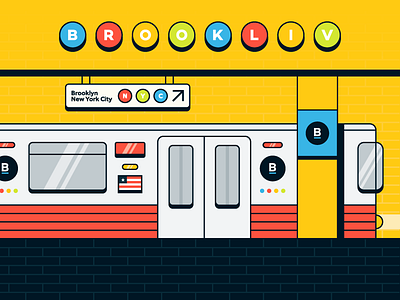 NYC Travel Illustration | Subway branding color design identity illustration nyc poster series subway train