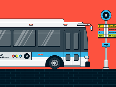 NYC Travel Illustration | Bus branding bus city color design identity illustration nyc poster series