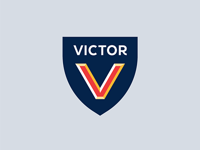 V Shield badge bevel brand branding color design identity logo mark monogram typography