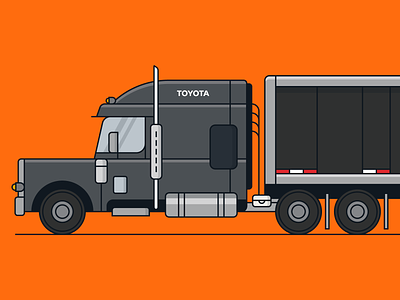 Toyota Vehicle 4/6 branding co-motion design icon set illustration semi-truck truck vector vehicle