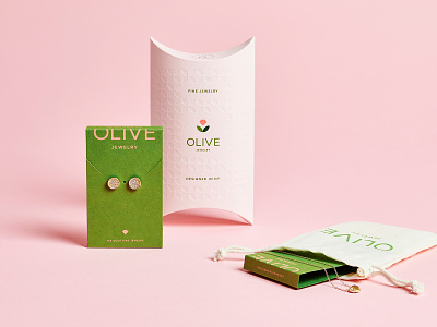 Olive Packaging branding design diamond identity jewelry logo mark necklace packaging photography