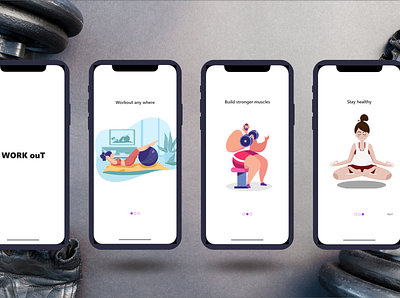 GYM app design graphic design illustration mockup ui uiux ux