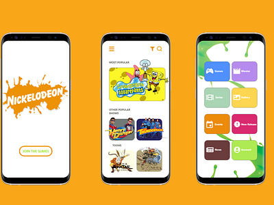 Nickelodeon On S8 mock up app branding design graphic design illustration logo mockup ui uiux vector