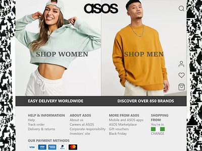 ASOS Web landing page.