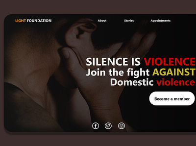 A web page against domestic violence design graphic design mockup ui uiux uiuxdesigner ux webdesign webpage
