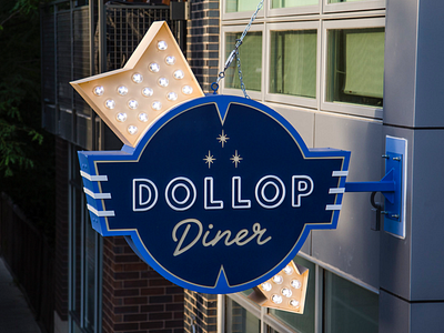 Dollop Diner - Custom Marquee Sign chicago design marquee retro right sign signs way