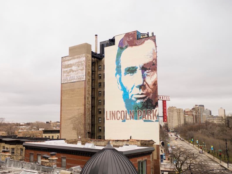 Abraham Lincoln Mural - by Right Way Signs of Chicago sign painter sign painting signs mural art lincoln chicago street art hand lettered hand painted murals mural