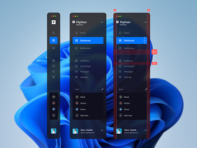 Sidebar Design 17seven interface design saas ui design ux design web app