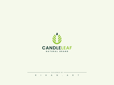 Candle Leaf Logo Design | Leaf | Candle | Nature | Green