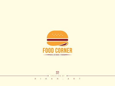 Food Corner | Burger | Delicious | Minimal Food Logo Design 2022