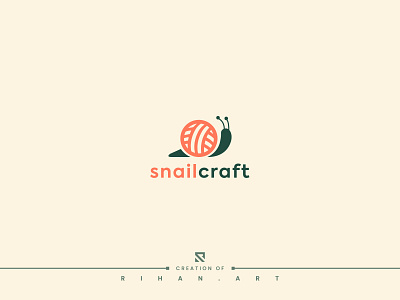 Snail Craft | Creative minimalist Logo Design 2022 99design animal branding craft creative fabric handcraft handmade knitting knitwear logo design logo designer logo inspiration minimalist sewing snail snails sweater wool yarn ball