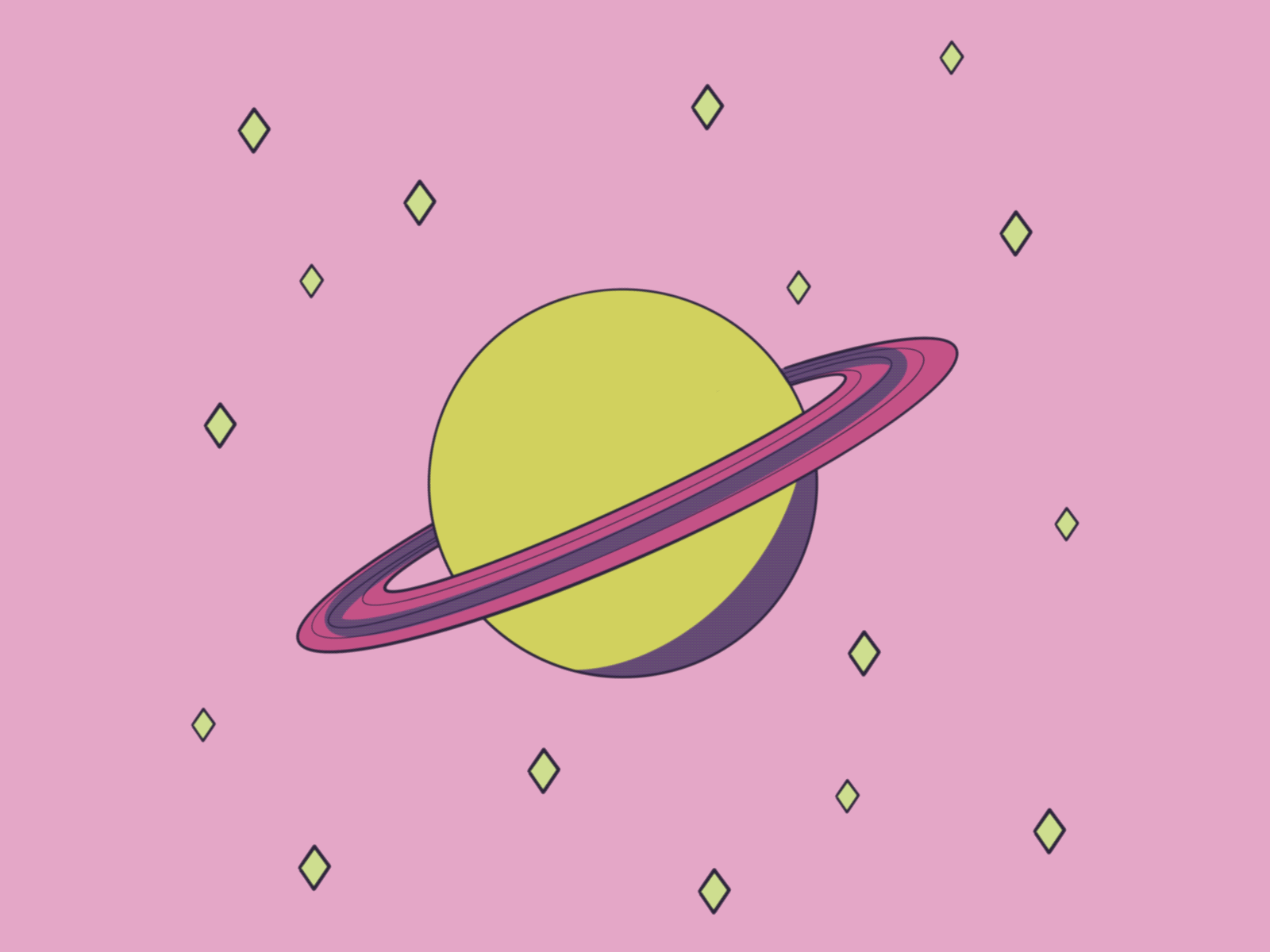 Saturn's Blings astrology gif graphic design saturn