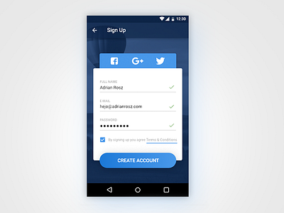 Daily UI #001 — Sign Up 001 android app dailyui dailyui001 design mobile sign up ui ux