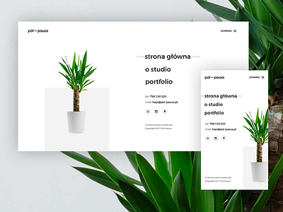 pół – pauza – Menu agency design graphic layout menu studio ui ux web web design