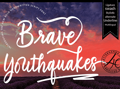 Brave Youthquakes Font calligraphy font handwritten script font typeface