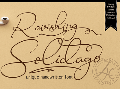 Ravishing Solidago Font branding design font handwritten illustration logo script font typeface