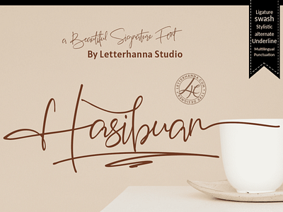 Hasibuan Font branding calligraphy design font handwriting font handwritten illustration logo script font signature font typeface