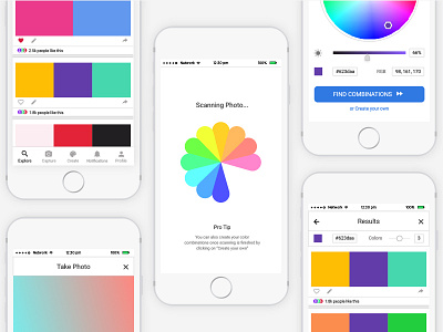 Splash | Color Combination App | Concept Design color color wheel combination concept ios palette photo scan splash ui ux