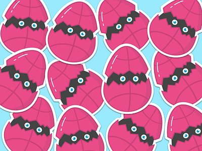 Dribbble sticker Playoff debut dribbble egg hatch playoff sticker